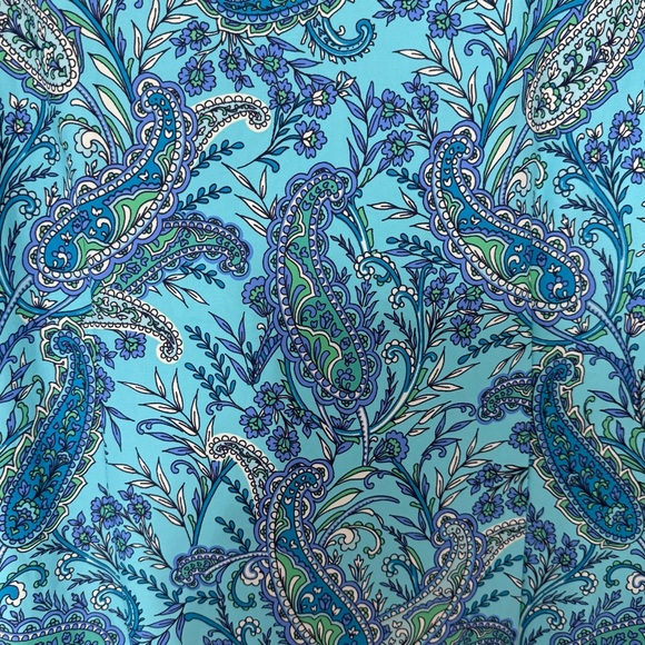 Talbots Effortless  Short Sleeve, Jewel Neck, Jersey Tie Paisley Shift Dress - Picture 8 of 8